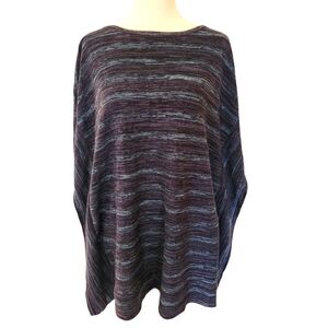 Pure J Jill Blue Knit Poncho Sweater Pullover Size S/M